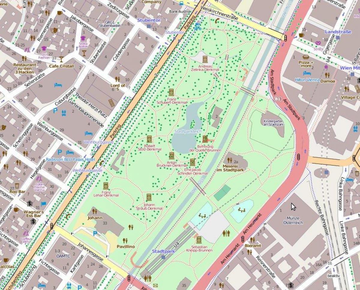 Карта stadtpark у Відні