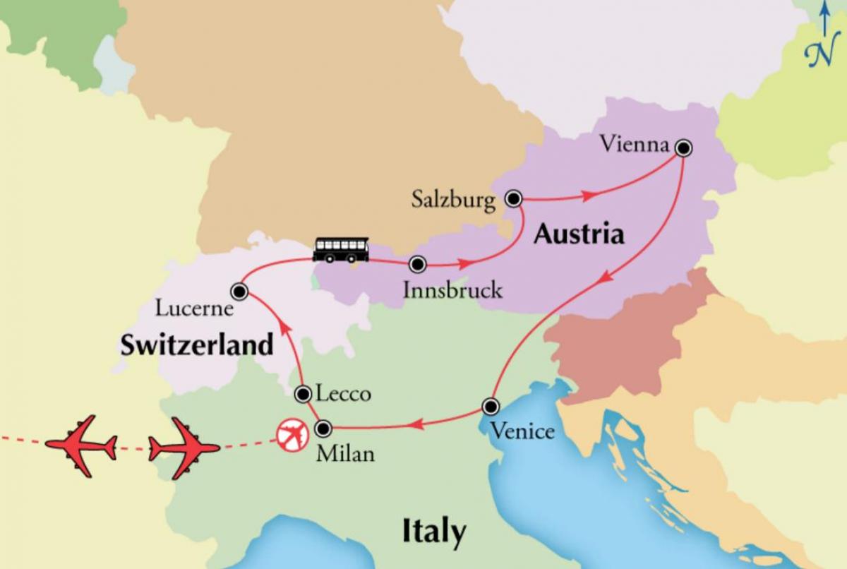 Карта Відня Швейцарії.
