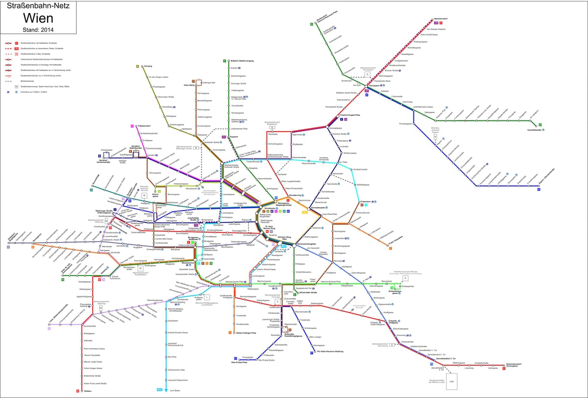 Відень strassenbahn карті