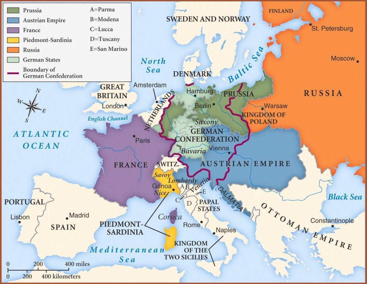 карта Відня в Європу
