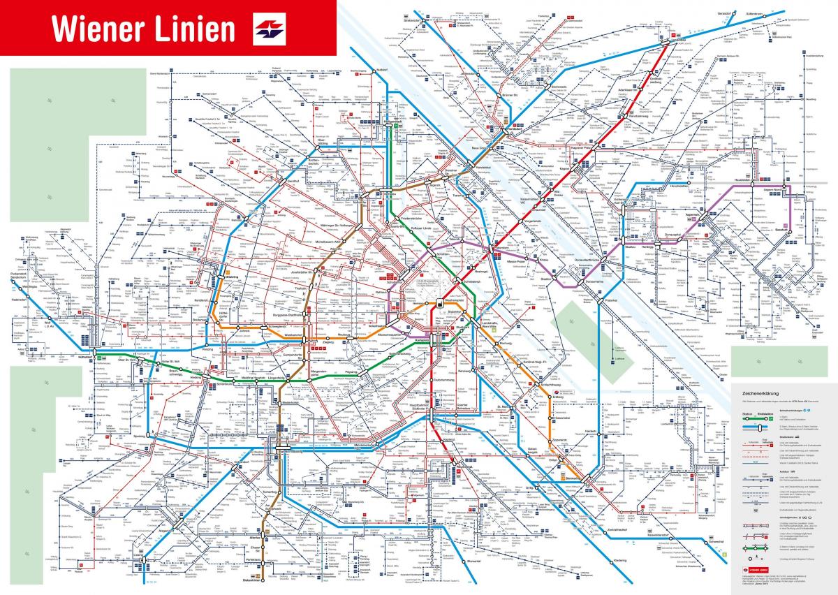 карта Відня громадським транспортом
