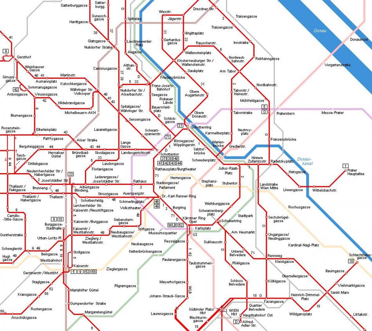 Відень Австрія трамвайної карті