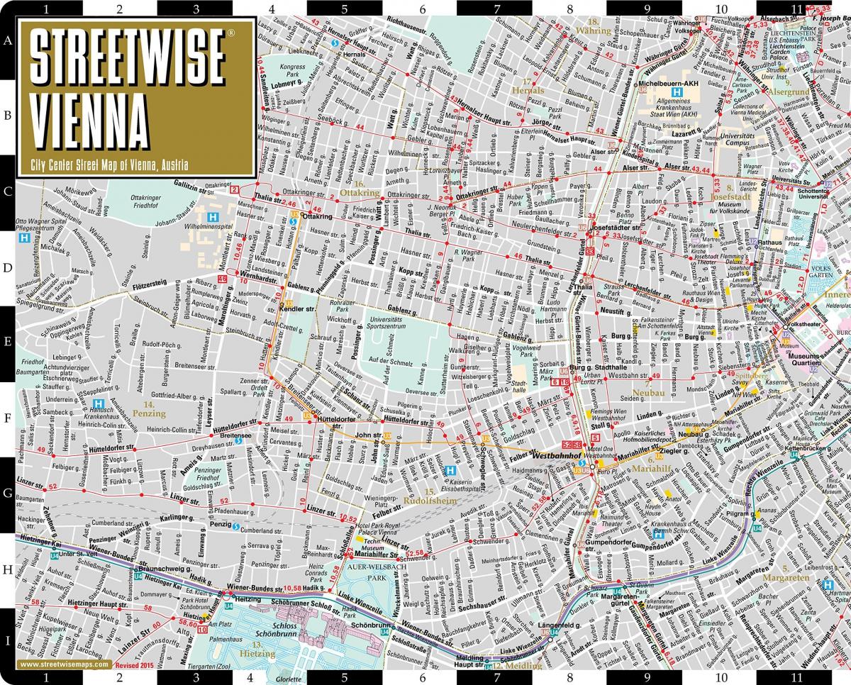 вулиці міста карта Відень Австрія