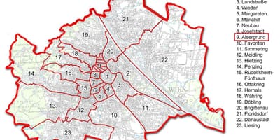 Вієн, bezirk карті